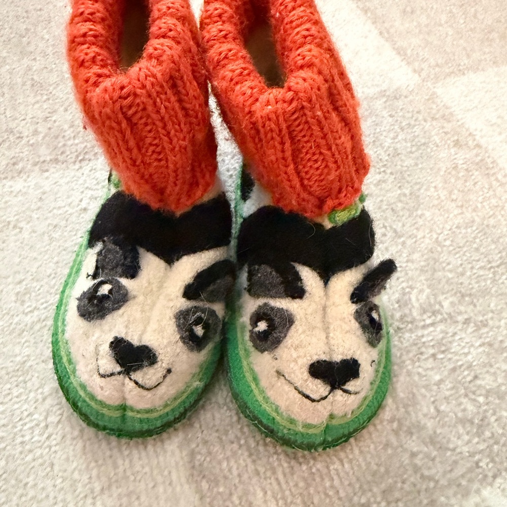 Garnet Hill Kids wool Boots - panda